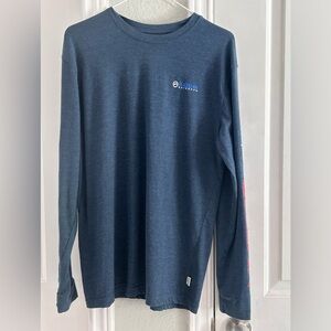 Magellan Outdoors T-Shirt Soft Wick Mens Long Sleeve Graphic Logo Blue Medium